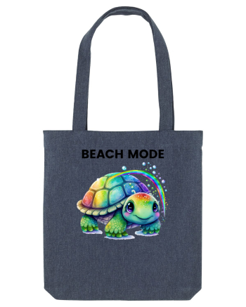 Broasca testoasa pictata in acuarela cu mesajul  Beach Mode Midnight Blue