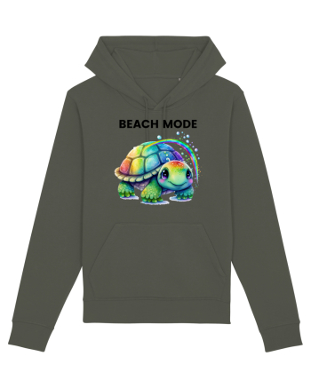 Broasca testoasa pictata in acuarela cu mesajul  Beach Mode Khaki