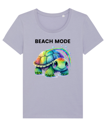 Broasca testoasa pictata in acuarela cu mesajul  Beach Mode Lavender