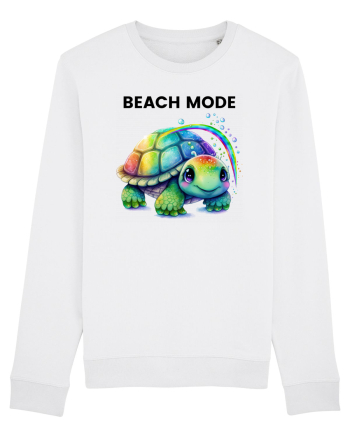 Broasca testoasa pictata in acuarela cu mesajul  Beach Mode White