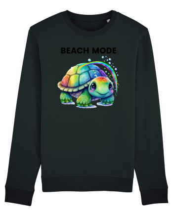 Broasca testoasa pictata in acuarela cu mesajul  Beach Mode Black