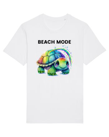 Broasca testoasa pictata in acuarela cu mesajul  Beach Mode White