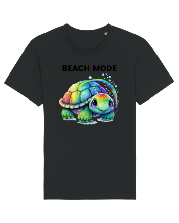 Broasca testoasa pictata in acuarela cu mesajul  Beach Mode Black