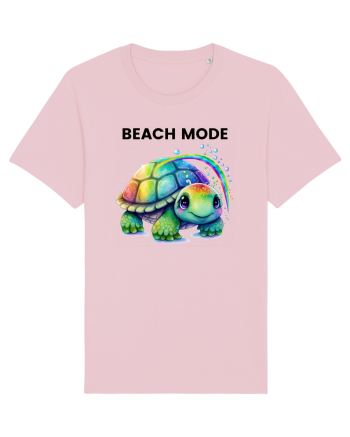 Broasca testoasa pictata in acuarela cu mesajul  Beach Mode Cotton Pink