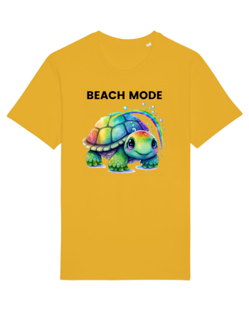 Broasca testoasa pictata in acuarela cu mesajul  Beach Mode Spectra Yellow