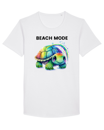 Broasca testoasa pictata in acuarela cu mesajul  Beach Mode White