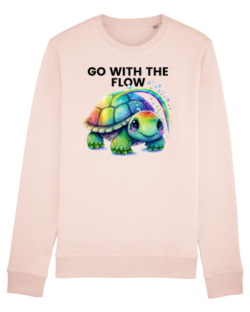 Broasca testoasa pictata in acuarela cu mesajul  Go with the Flow Candy Pink