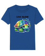 Broasca testoasa pictata in acuarela cu mesajul Live Slow Tricou mânecă scurtă  Copii Mini Creator