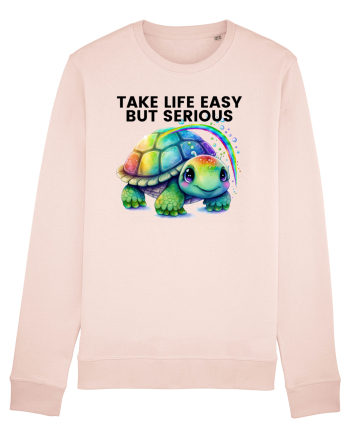Broasca testoasa pictata in acuarela cu mesajul Take Life Easy but Serious Candy Pink
