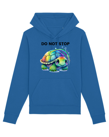 Broasca testoasa pictata in acuarela cu mesajul Do Not Stop Royal Blue