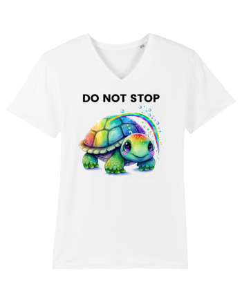Broasca testoasa pictata in acuarela cu mesajul Do Not Stop White
