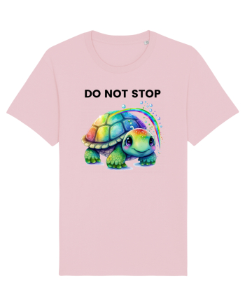 Broasca testoasa pictata in acuarela cu mesajul Do Not Stop Cotton Pink
