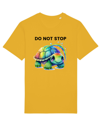 Broasca testoasa pictata in acuarela cu mesajul Do Not Stop Spectra Yellow