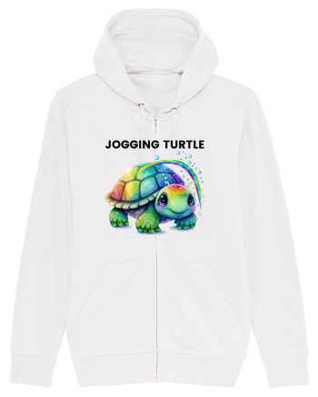 Broasca testoasa pictata in acuarela cu mesajul Jogging Turtle White