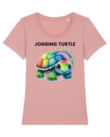 Broasca testoasa pictata in acuarela cu mesajul Jogging Turtle Canyon Pink