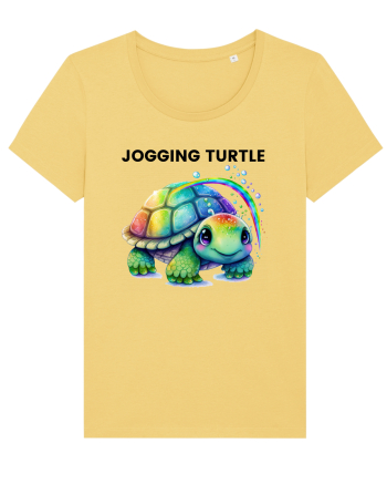 Broasca testoasa pictata in acuarela cu mesajul Jogging Turtle Jojoba