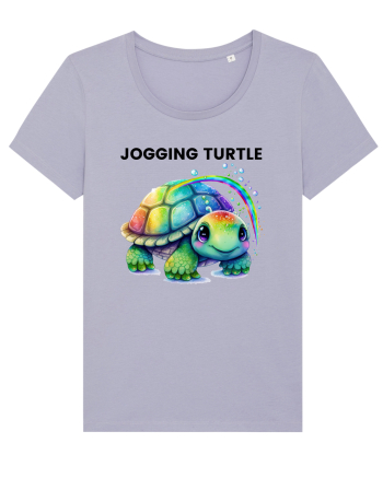 Broasca testoasa pictata in acuarela cu mesajul Jogging Turtle Lavender