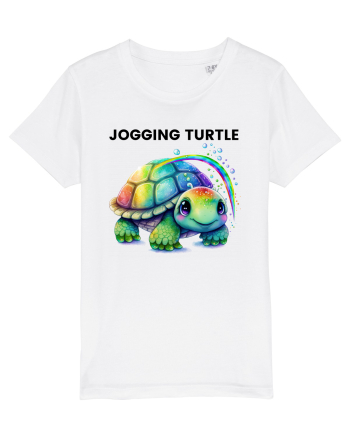 Broasca testoasa pictata in acuarela cu mesajul Jogging Turtle White