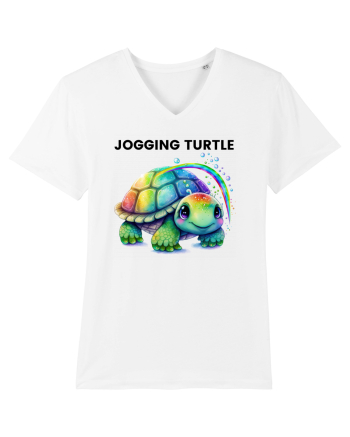 Broasca testoasa pictata in acuarela cu mesajul Jogging Turtle White