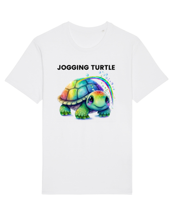 Broasca testoasa pictata in acuarela cu mesajul Jogging Turtle White