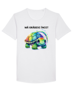 Broasca testoasa pictata in acuarela cu mesajul Ma grabesc Incet Tricou mânecă scurtă guler larg Bărbat Skater