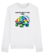 Broasca testoasa pictata in acuarela cu mesajul Catch Me If You Can Bluză mânecă lungă Unisex Rise