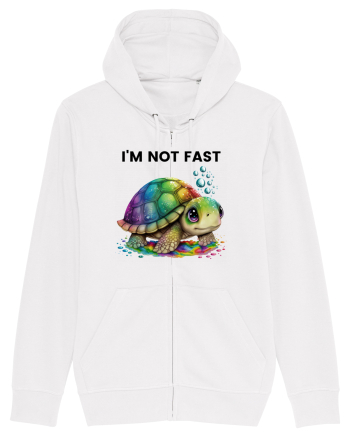 Broasca testoasa pictata in acuarela cu mesajul I'm not fast White