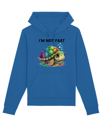 Broasca testoasa pictata in acuarela cu mesajul I'm not fast Royal Blue