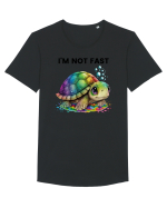 Broasca testoasa pictata in acuarela cu mesajul I'm not fast Tricou mânecă scurtă guler larg Bărbat Skater