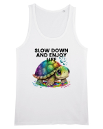 Broasca testoasa pictata in acuarela cu mesajul  Slow Down and Enjoy Life Maiou Bărbat Runs