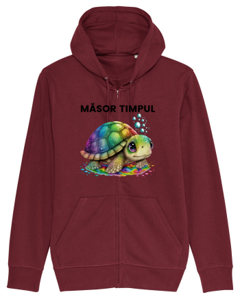 Broasca testoasa pictata in acuarela cu mesajul  Masor Timpul Burgundy