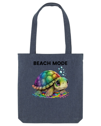 Broasca testoasa pictata in acuarela cu mesajul  Beach Mode Midnight Blue