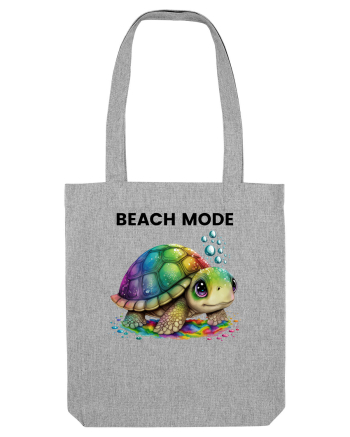 Broasca testoasa pictata in acuarela cu mesajul  Beach Mode Heather Grey