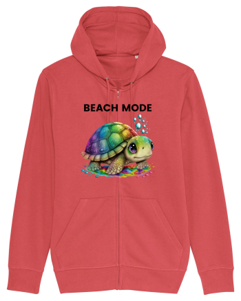 Broasca testoasa pictata in acuarela cu mesajul  Beach Mode Carmine Red