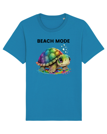 Broasca testoasa pictata in acuarela cu mesajul  Beach Mode Azur