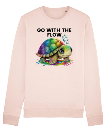 Broasca testoasa pictata in acuarela cu mesajul  Go with the Flow Candy Pink