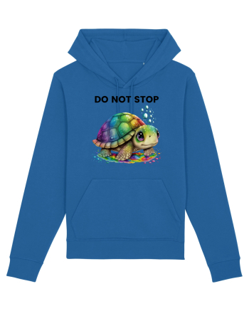 Broasca testoasa pictata in acuarela cu mesajul Do Not Stop Royal Blue