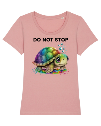 Broasca testoasa pictata in acuarela cu mesajul Do Not Stop Canyon Pink