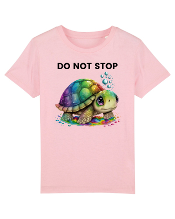 Broasca testoasa pictata in acuarela cu mesajul Do Not Stop Cotton Pink