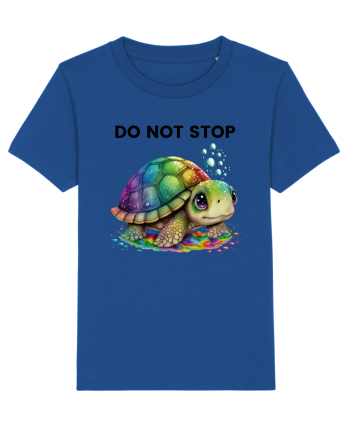Broasca testoasa pictata in acuarela cu mesajul Do Not Stop Majorelle Blue