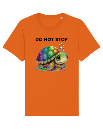 Broasca testoasa pictata in acuarela cu mesajul Do Not Stop Bright Orange