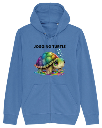 Broasca testoasa pictata in acuarela cu mesajul Jogging Turtle Bright Blue