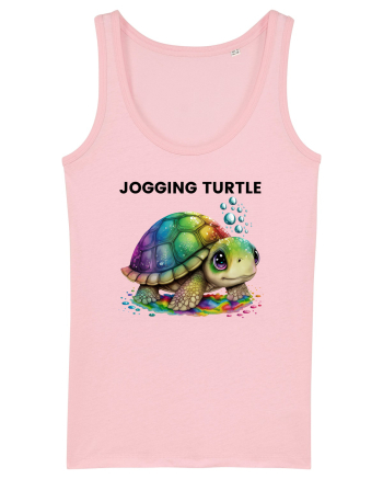 Broasca testoasa pictata in acuarela cu mesajul Jogging Turtle Cotton Pink