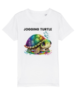 Broasca testoasa pictata in acuarela cu mesajul Jogging Turtle Tricou mânecă scurtă  Copii Mini Creator