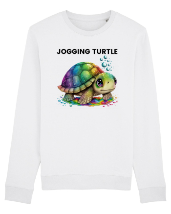Broasca testoasa pictata in acuarela cu mesajul Jogging Turtle White