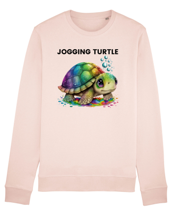 Broasca testoasa pictata in acuarela cu mesajul Jogging Turtle Candy Pink