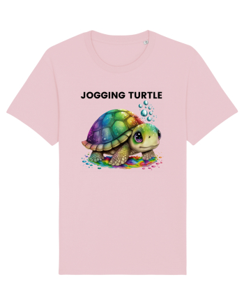 Broasca testoasa pictata in acuarela cu mesajul Jogging Turtle Cotton Pink