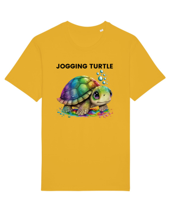 Broasca testoasa pictata in acuarela cu mesajul Jogging Turtle Spectra Yellow