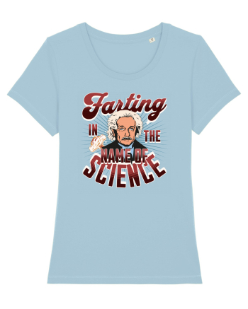 Einstein Farting In The Name Of Science Sky Blue