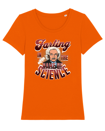 Einstein Farting In The Name Of Science Bright Orange